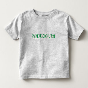 "Snuggles" groene letters Kinder Shirts