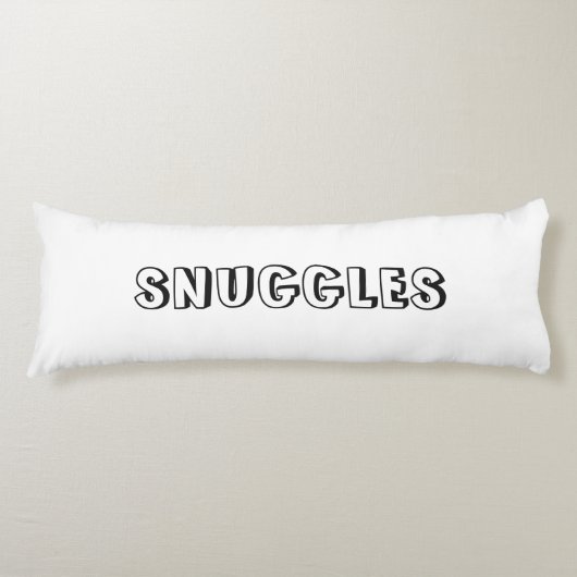 "Snuggles" Zwart wit Lichaamskussen (Voorkant)