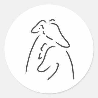 Snuggling Greyhounds Stickers