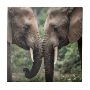 "Snuit tot Snuits: Een Zachte Olifant Omhelzing"  Tegeltje