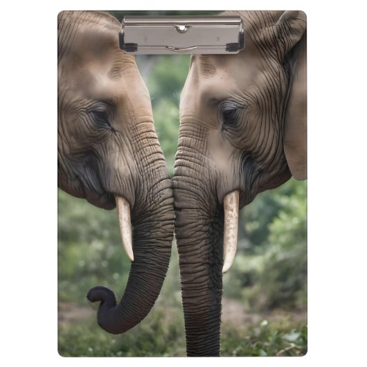 "Snuits tot Snuits: Een Zachte Olifant Omhelzing" Klembord (Voorkant)