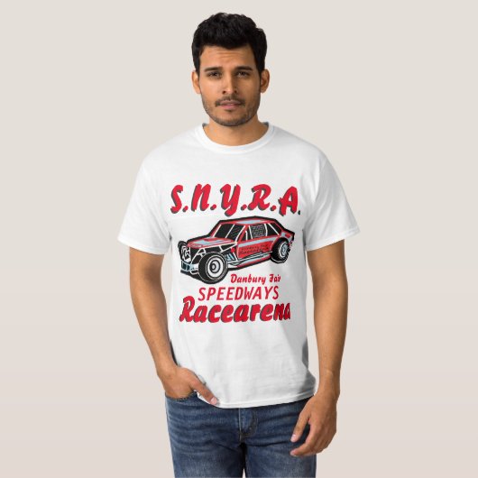 SNYRA Danbury Fair Speedways Vega Stock Car Racing T-shirt (Voorkant volledig)