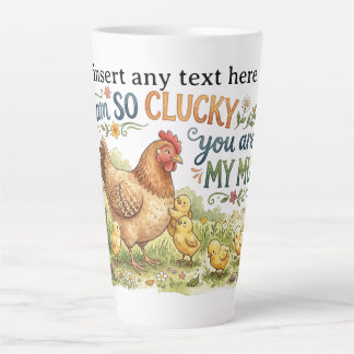  So Clucky You Are My Mum Watercolor Hen and Chick Latte Mok