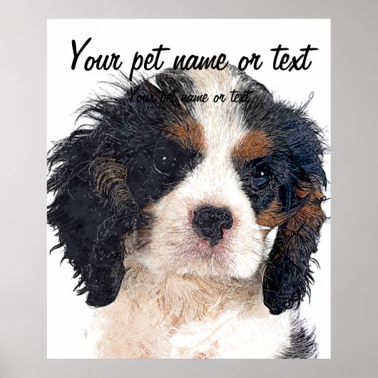 So Cute Cavalier King Charles Spaniel Puppy Poster (Voorkant)