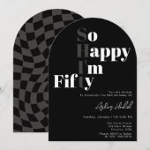 So Happy I'm FIFTY 50th Birthday Party  Kaart (Voorkant / Achterkant)