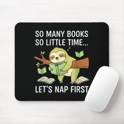 So Many Books Little Time Nap First Sloth Muismat (Met muis)