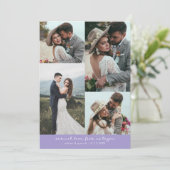 So Much Love Elegant Wedding Photo Lilac Bedankkaart (Staand voorkant)