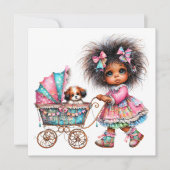 SO Precious Baby Buggy Thema Uitnodiging (Voorkant)