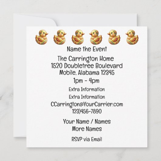 SO Precious Baby Buggy thème Invitation (Dos)