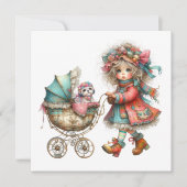 SO Precious Babywagen Thema Uitnodiging (Voorkant)