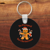 So Pumped For Christmas T1d Funny Diabetic Gingerb Sleutelhanger (Voorkant)