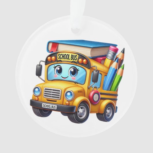 SO SCHATTIGE Ornament van de schoolbus (voorkant)