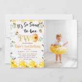 So Sweet To bebe Two Birthday Photo Invitation (Devant)