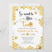 So Sweet To Bee 2nd Birthday Invitation (Devant)