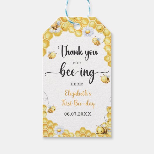 So Sweet To Bee Birthday Cadeaulabel (Voorkant)