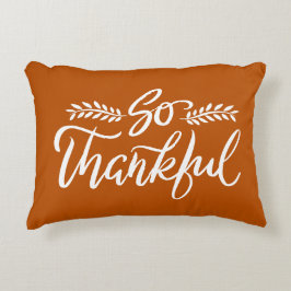 So Thankful Brush Calligraphy Accent Pillow Accent Kussen