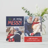 So Very Merry 2 Photo Collage Carte de vacances (Debout devant)