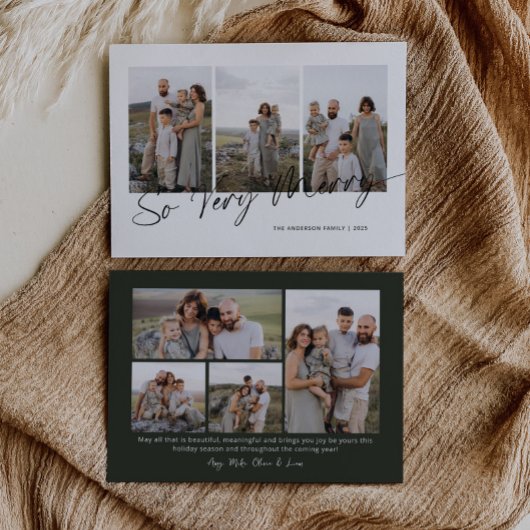 So Very Merry Modern Elegant Script Christmas Feestdagenkaart