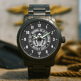 So You Wanna Be A Frogman "NEVER QUIT" Patch Black Horloge