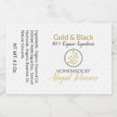 Soap artisanal en or et noir | Étiquette d'analyse (Étiquettes simples)