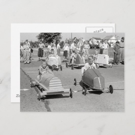 Soap Box Derby, 1940 Briefkaart (Voorkant / Achterkant)