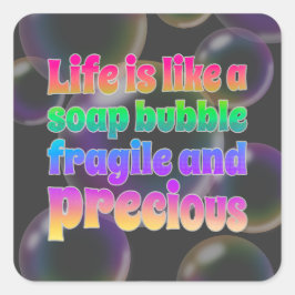 Soap Bubble | broos en kostbaar Vierkante Sticker