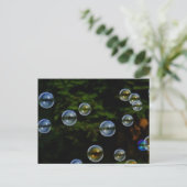 SOAP BUBBLES BLACK ACHTERGROND BUBBLY FOTOGRAPHY D BRIEFKAART (Staand voorkant)