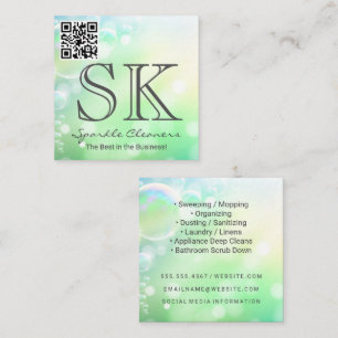 Soap Bubbles Green   QR Scan Label