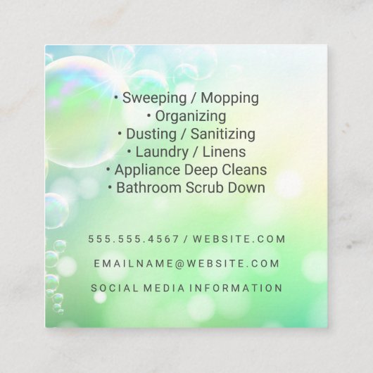 Soap Bubbles Green | QR Scan Label (Achterkant)