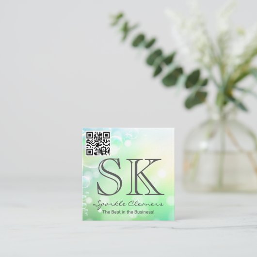 Soap Bubbles Green | QR Scan Label (Staand voorkant)