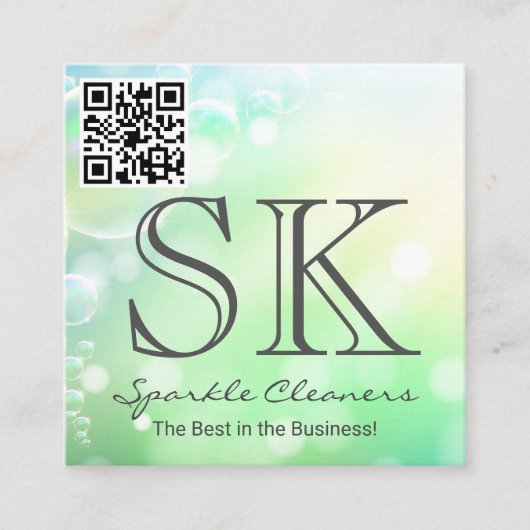 Soap Bubbles Green | QR Scan Label (Voorkant)