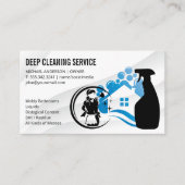 Soap Bubbles House Cleaning Maid Icon Visitekaartje (Voorkant)