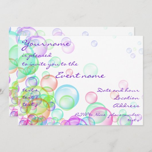 Soap Bubbles Kaart (Voorkant / Achterkant)