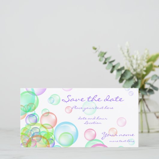 Soap Bubbles Save The Date (Staand voorkant)