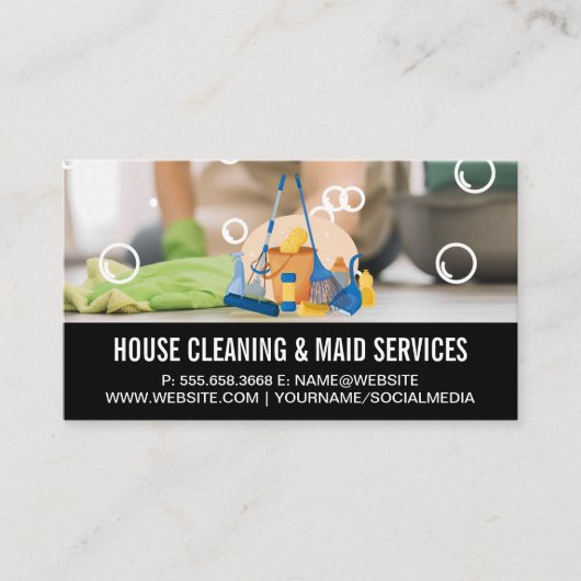 Soap Bubbles | Schoonmaakmiddelen Visitekaartje (Voorkant)