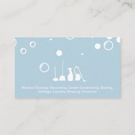 Soap Bubbles | Schoonmaken van piekvensters Visitekaartje (Achterkant)