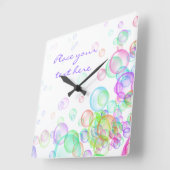 Soap Bubbles Vierkante Klok (Hoek)