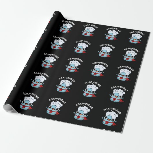 Soap-erdad Funny soap Dad Pun Dark BG Cadeaupapier (Uitgerold)