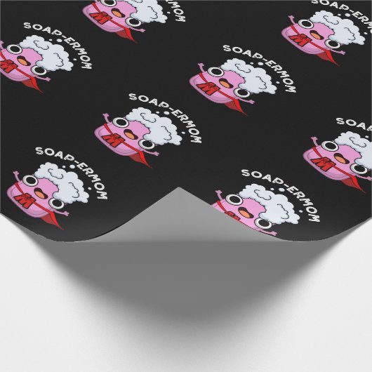 Soap-ermom Grappige zeep Moeder Pun Dark BG Cadeaupapier (Hoek)