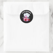 Soap-ermom Grappige zeep Moeder Pun Dark BG Ronde Sticker (Tas)