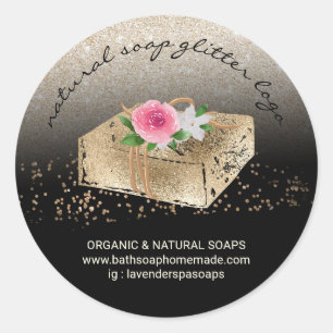 Soap Homemade Natural Organic Spa Gold Ronde Sticker