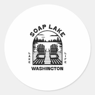 Soap Lake Washington Buiten Activiteiten Vintage  Ronde Sticker