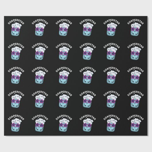 Soaperstar Funny Soap Pun Dark BG Cadeaupapier (Vlak)