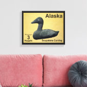 Soapstone Eider - Alaska Postage Canvas Afdruk (Insitu (Woonkamer))