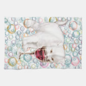 Soapy Bubbles Red Wine Drinker Kitten Tea Towel Theedoek (Horizontaal)