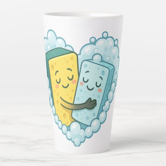 Soapy Love – Sponge & Dish Soap Latte Mok (Voorkant)