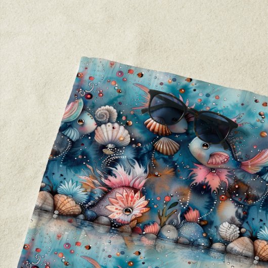 Soapy zee grappige vis inwoners strandlaken (In situ)