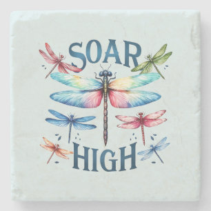 Soar High - Artistieke libel Stenen Onderzetter