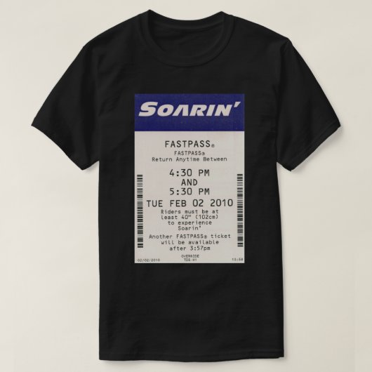 Soarin’ Epcot Fastpass Sticker T-shirt (Design voorkant)