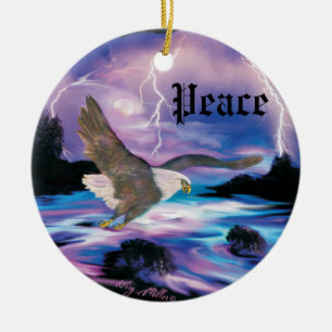 Soaring Bald Eagle Keramisch Ornament